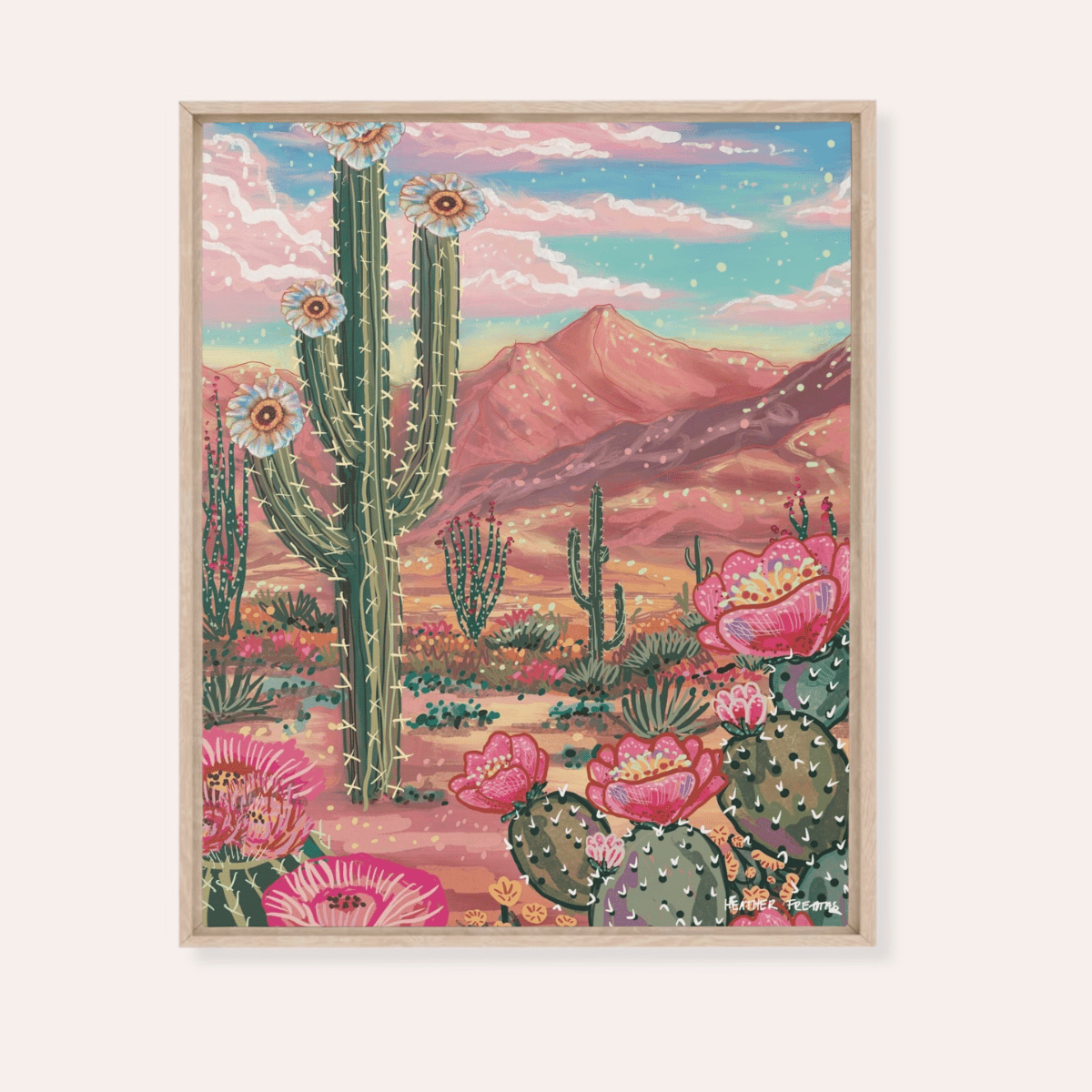 Southwest Paradise Framed Fine Art Canvas Print - Starry Skies Austin