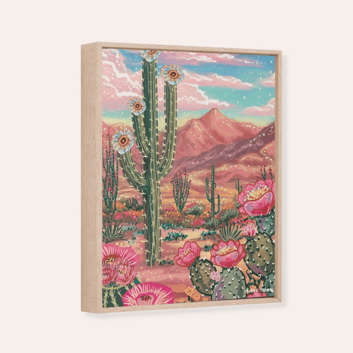 Southwest Paradise Framed Fine Art Canvas Print - Starry Skies Austin