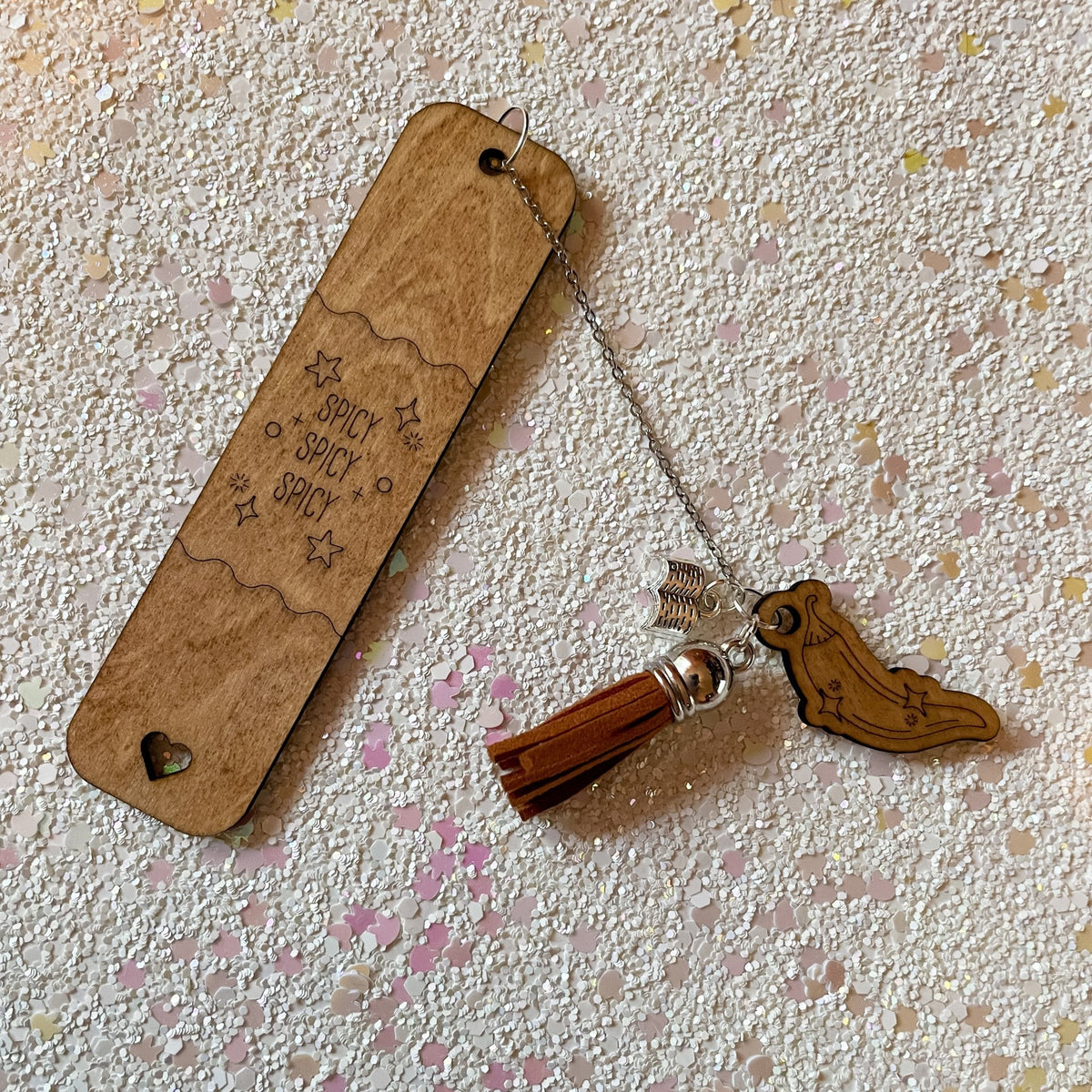 Spicy Spicy Spicy NSFW Wooden Bookmark - Starry Skies Austin