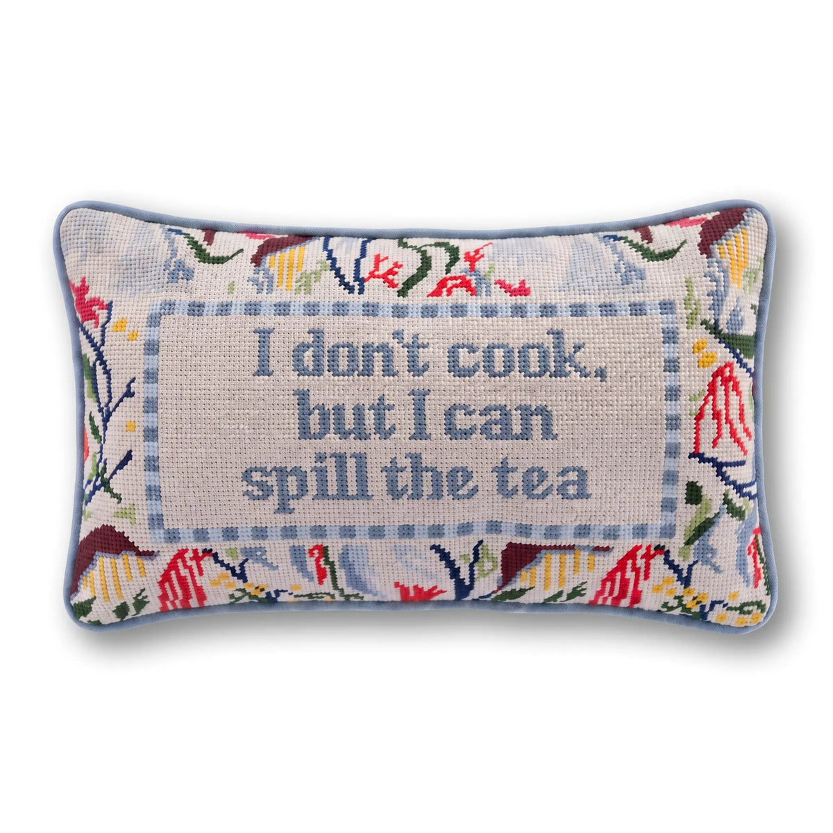 Spill the Tea Needlepoint Pillow - Starry Skies Austin