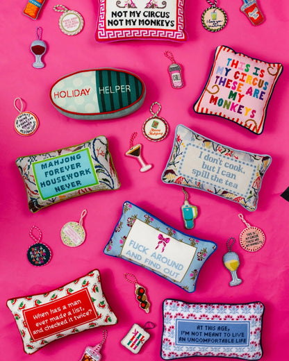 Spill the Tea Needlepoint Pillow - Starry Skies Austin