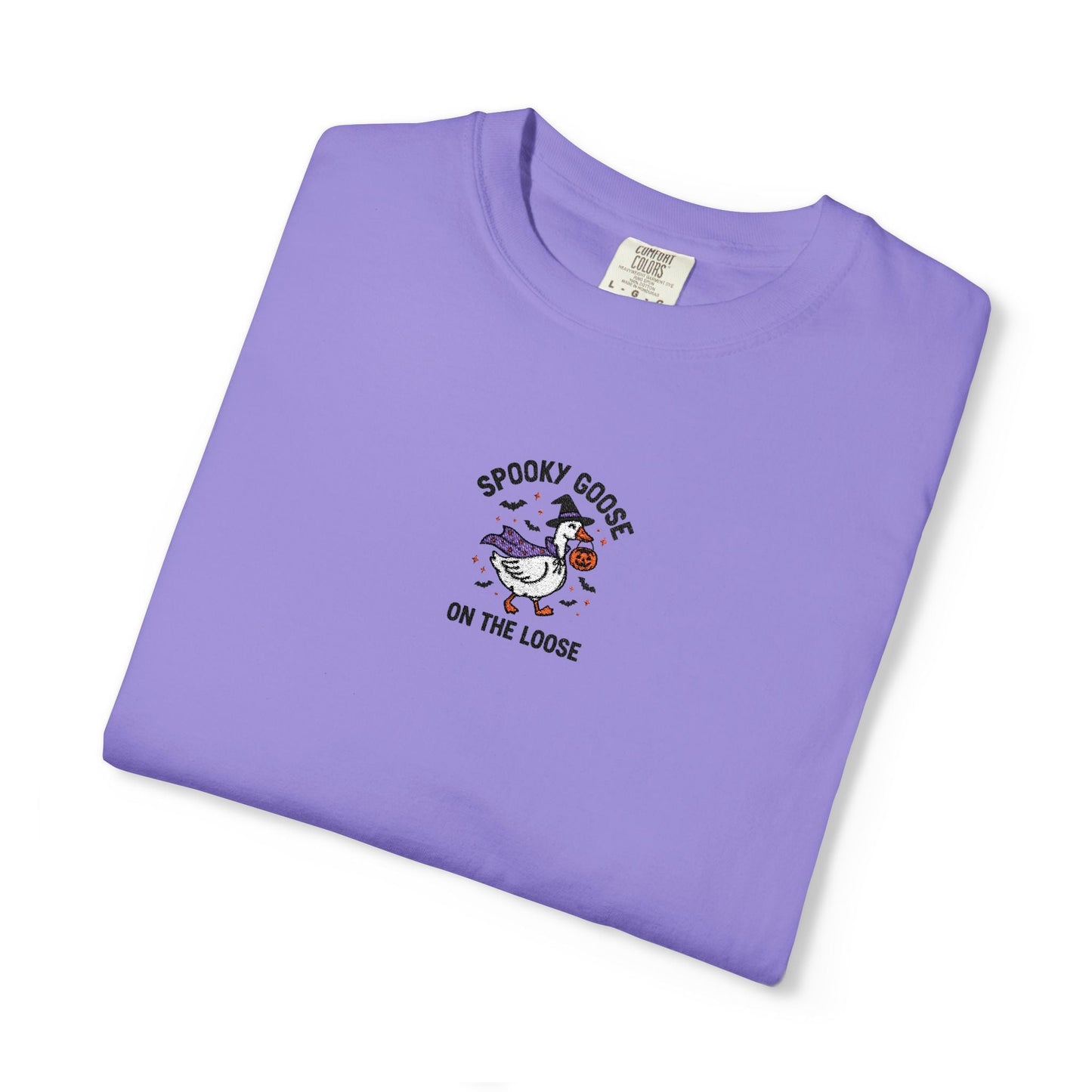 Spooky Goose Embroidered Halloween T-Shirt - Starry Skies Austin