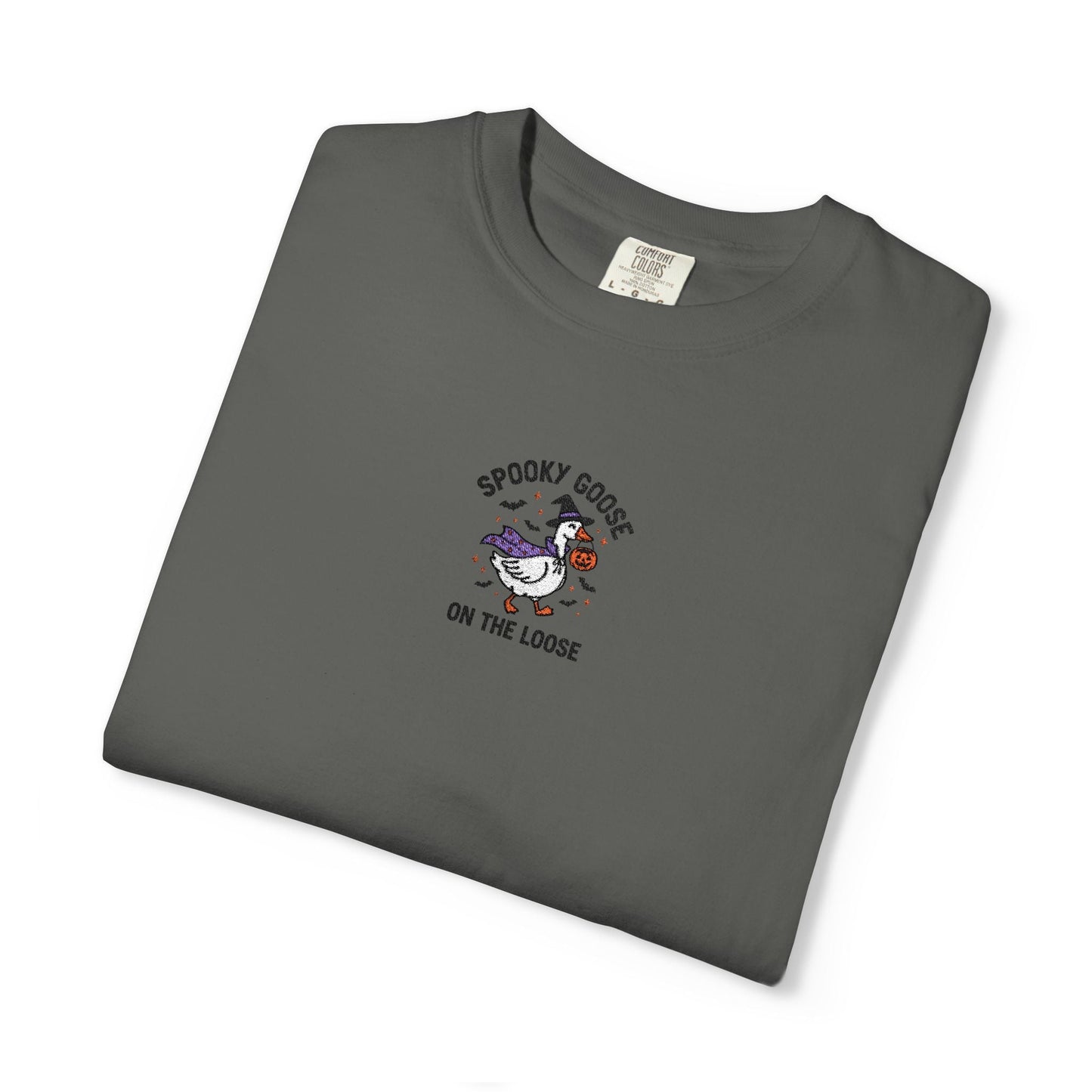 Spooky Goose Embroidered Halloween T-Shirt - Starry Skies Austin