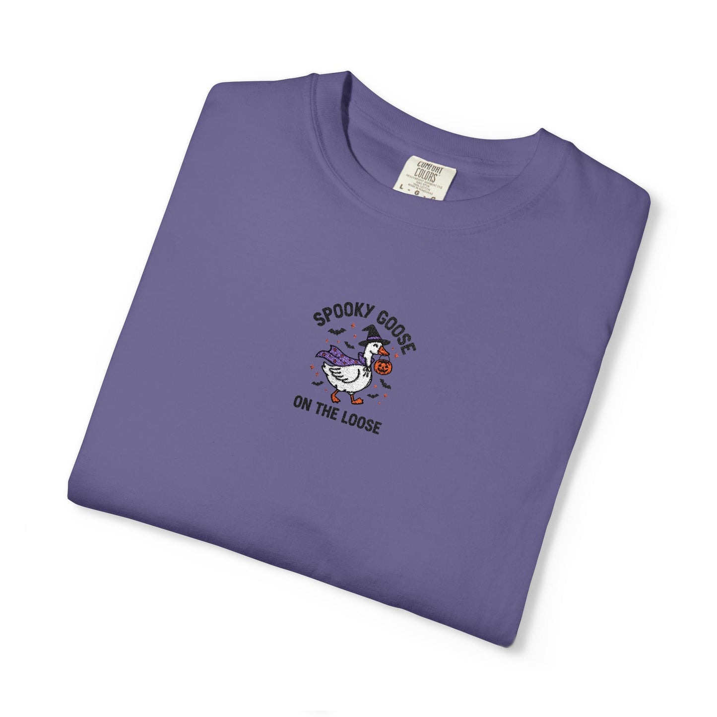 Spooky Goose Embroidered Halloween T-Shirt - Starry Skies Austin