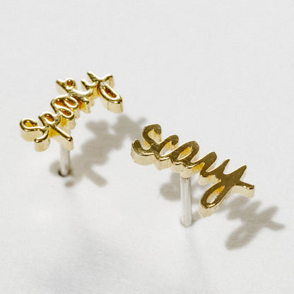 Spooky Scary Script Studs - Starry Skies Austin