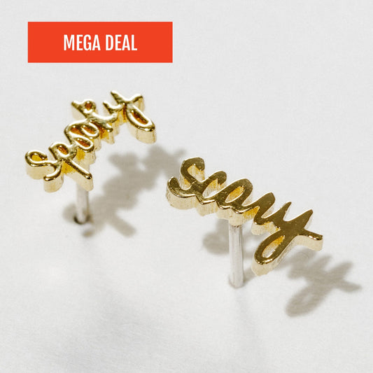 Spooky Scary Script Studs - Starry Skies Austin