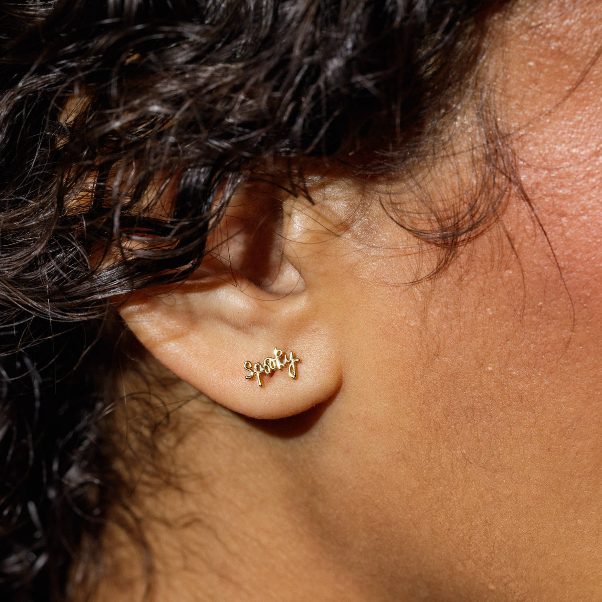 Spooky Script Studs - Starry Skies Austin