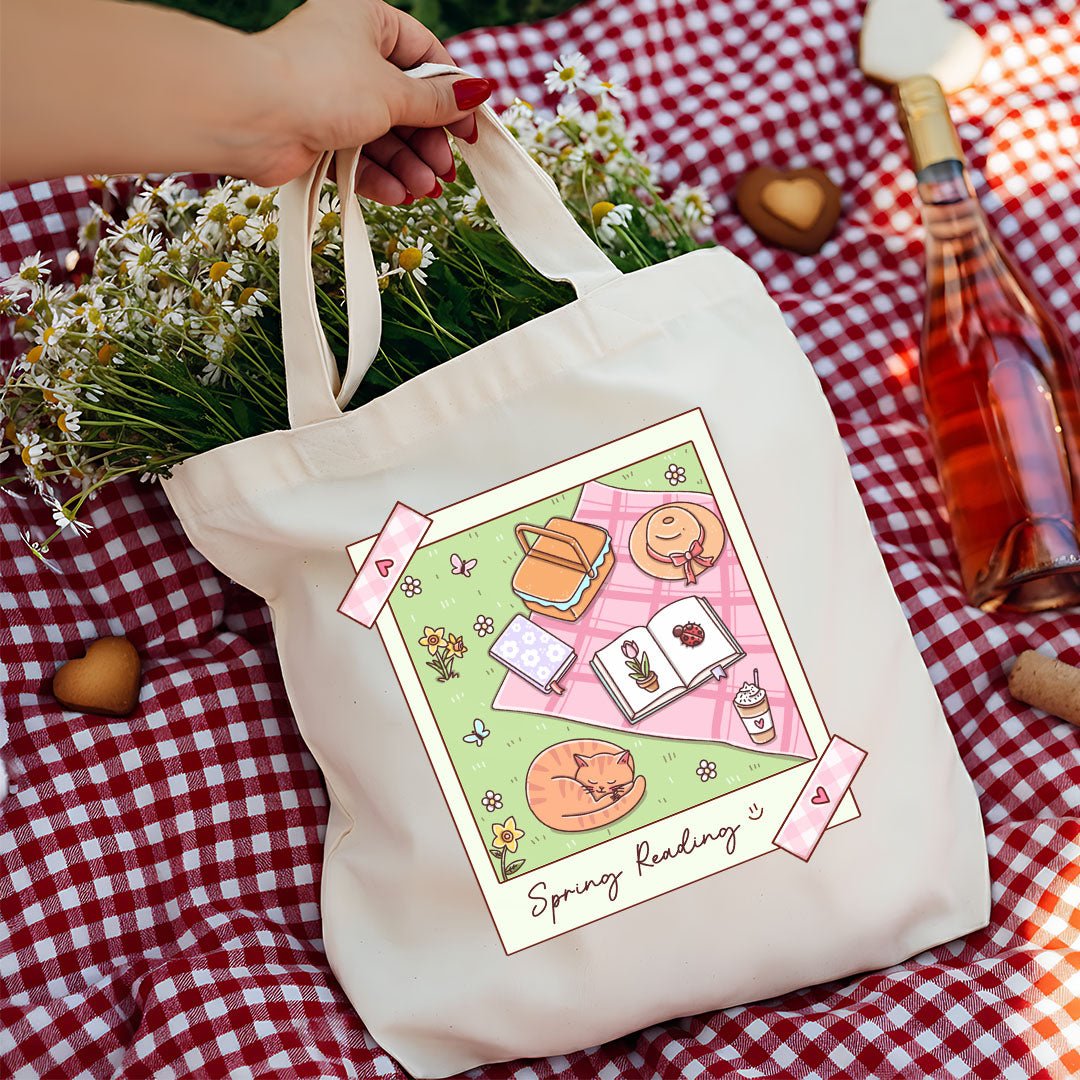 Spring Reading Picnic Canvas Tote Bag - Starry Skies Austin