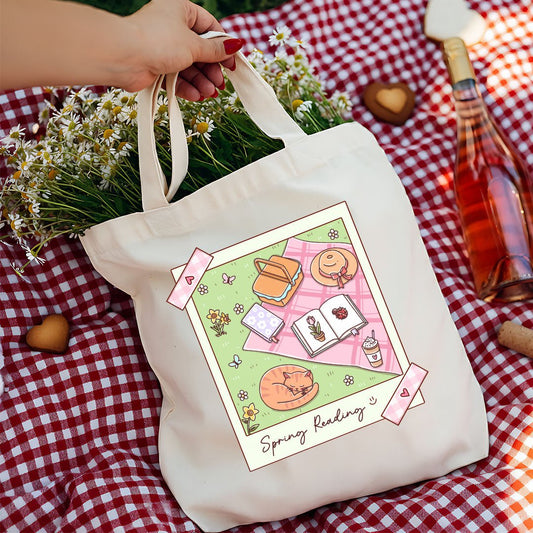 Spring Reading Picnic Canvas Tote Bag - Starry Skies Austin