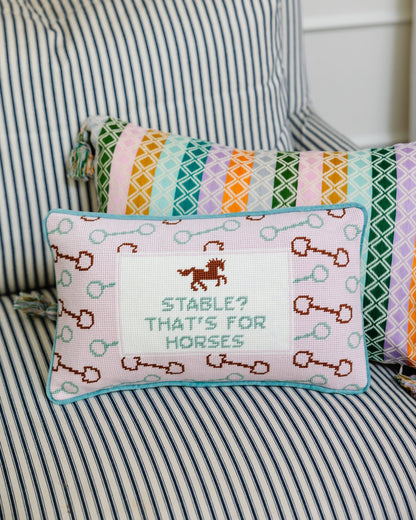 Stable Needlepoint Pillow - Starry Skies Austin