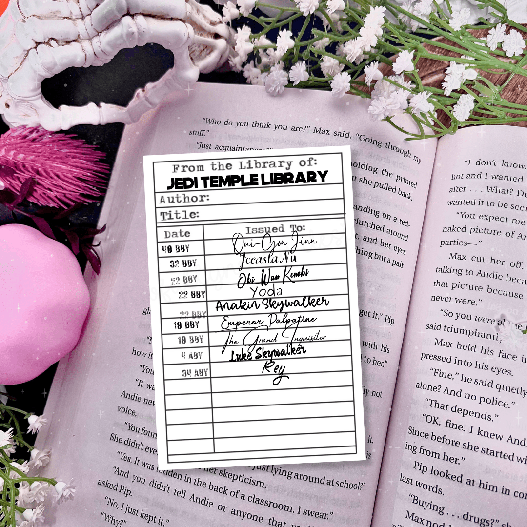 Star Wars Inspired Library Borrow Card Bookmark - Starry Skies Austin
