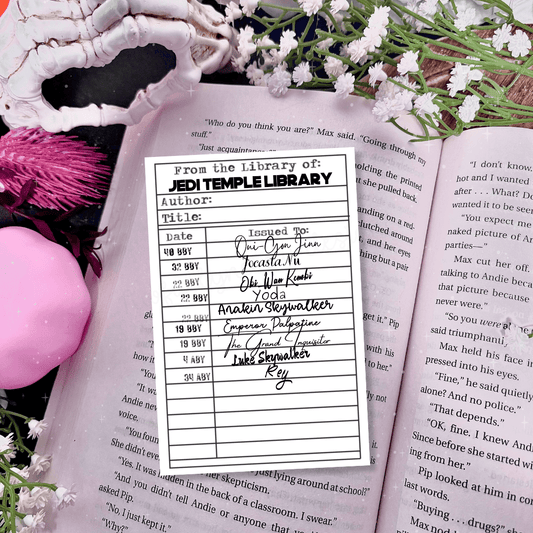Star Wars Inspired Library Borrow Card Bookmark - Starry Skies Austin