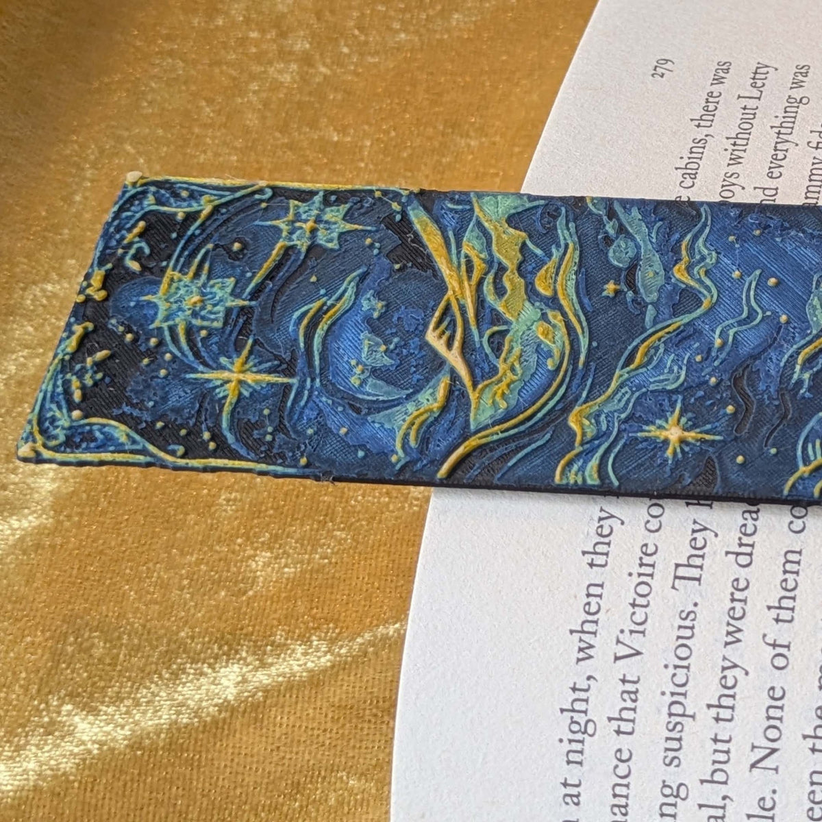 Starry Night Sky Bookmark, Flowing Stars, Slim Art Bookmark - Starry Skies Austin