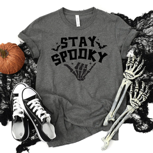 stay spooky halloween shirt | Halloween Skeleton Shirt | Cute Halloween Shirt | Spooky Shirt | Black Bat Shirt | Halloween Gift - Starry Skies Austin