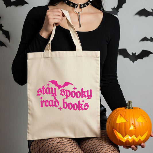 Stay Spooky Read Books Canvas Tote Bag - Starry Skies Austin
