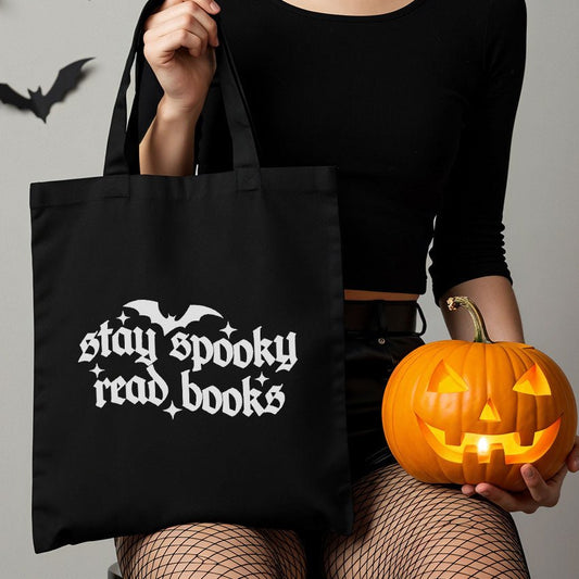 Stay Spooky Read Books Canvas Tote Bag - Starry Skies Austin