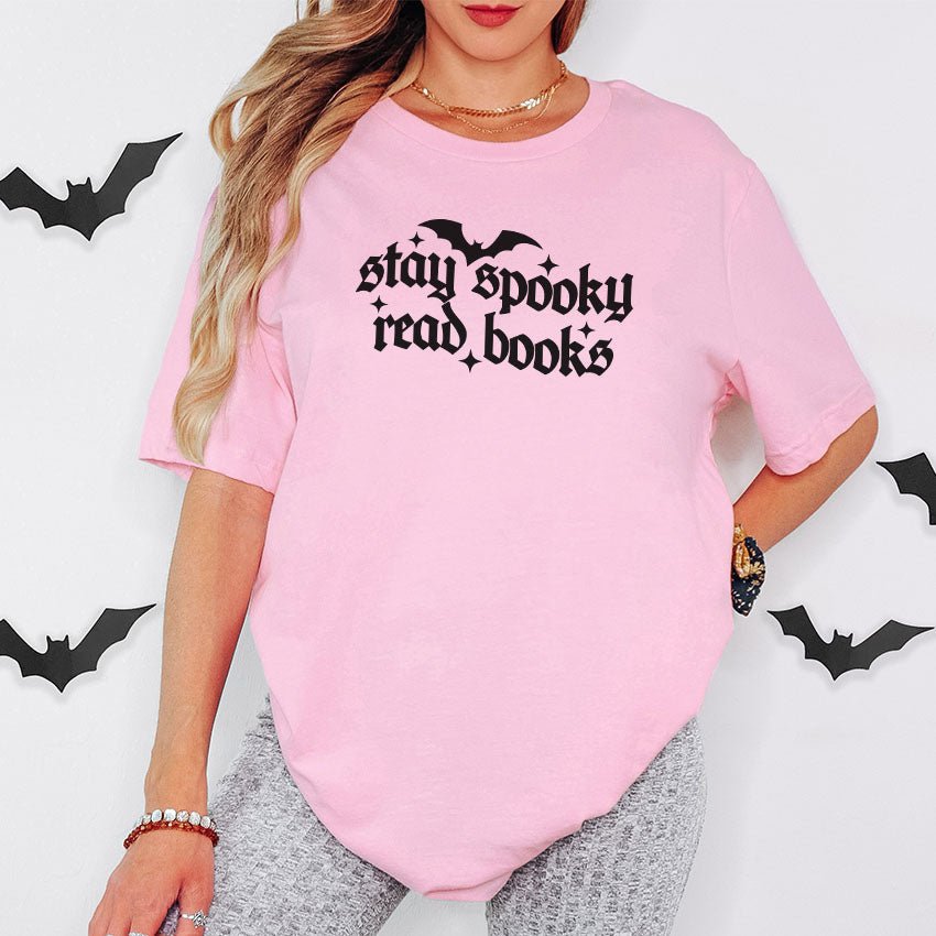 Stay Spooky Read Books Gildan Softstyle Shirt - Starry Skies Austin