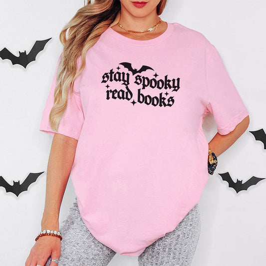 Stay Spooky Read Books Gildan Softstyle Shirt - Starry Skies Austin