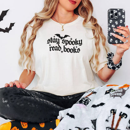 Stay Spooky Read Books Gildan Softstyle Shirt - Starry Skies Austin