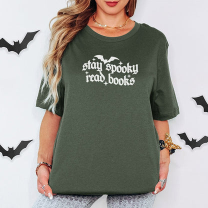 Stay Spooky Read Books Gildan Softstyle Shirt - Starry Skies Austin
