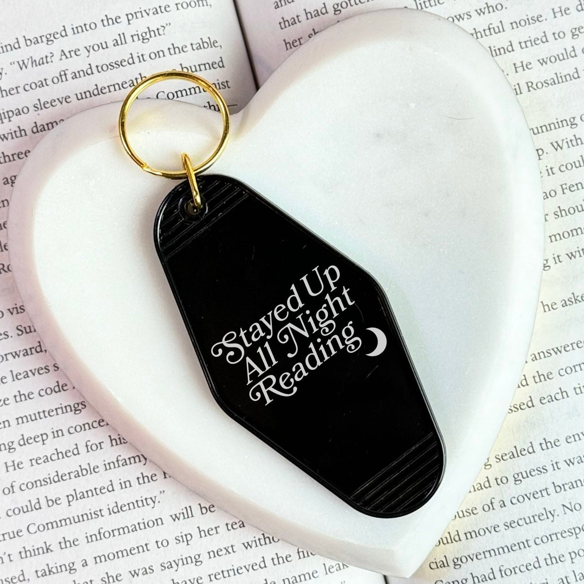 Stayed Up All Night Reading Motel Keychain | A Stylish and Fun Accessory for Readers - Starry Skies Austin