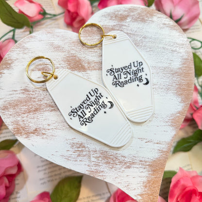 Stayed Up All Night Reading Motel Keychain | A Stylish and Fun Accessory for Readers - Starry Skies Austin