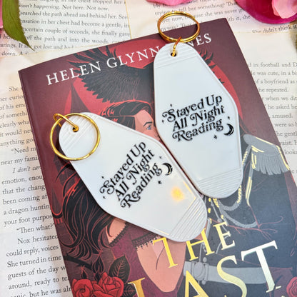 Stayed Up All Night Reading Motel Keychain | A Stylish and Fun Accessory for Readers - Starry Skies Austin