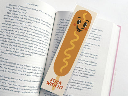 Stick With It Corn Dog Laminated Bookmark - Starry Skies Austin