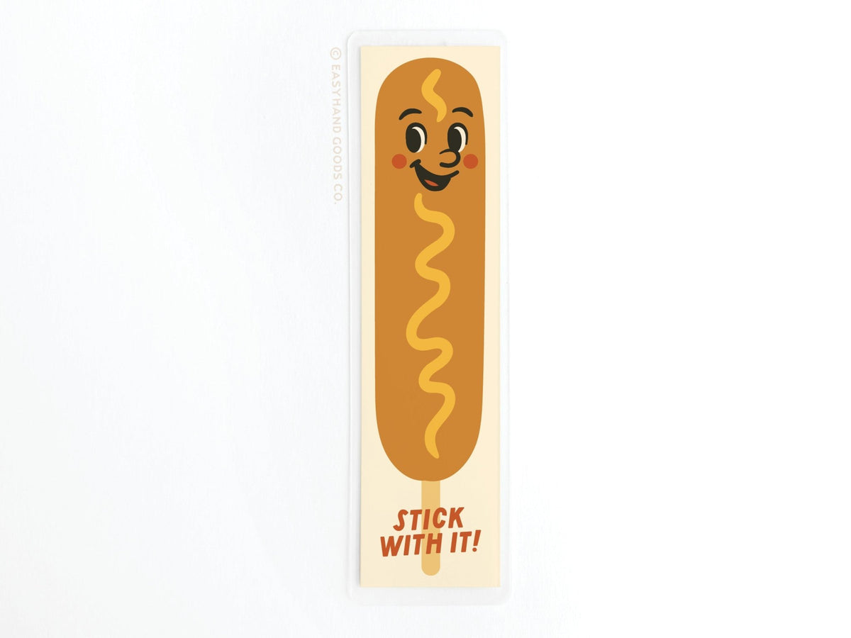 Stick With It Corn Dog Laminated Bookmark - Starry Skies Austin
