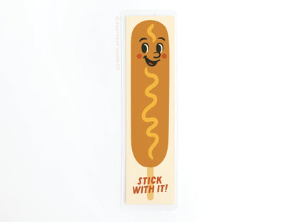 Stick With It Corn Dog Laminated Bookmark - Starry Skies Austin