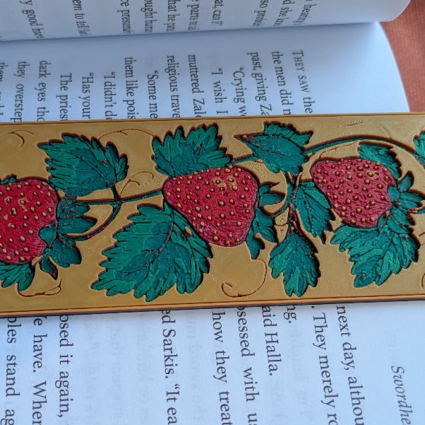 Strawberry Vine Bookmark Textured Gothic Reader Gift - Starry Skies Austin