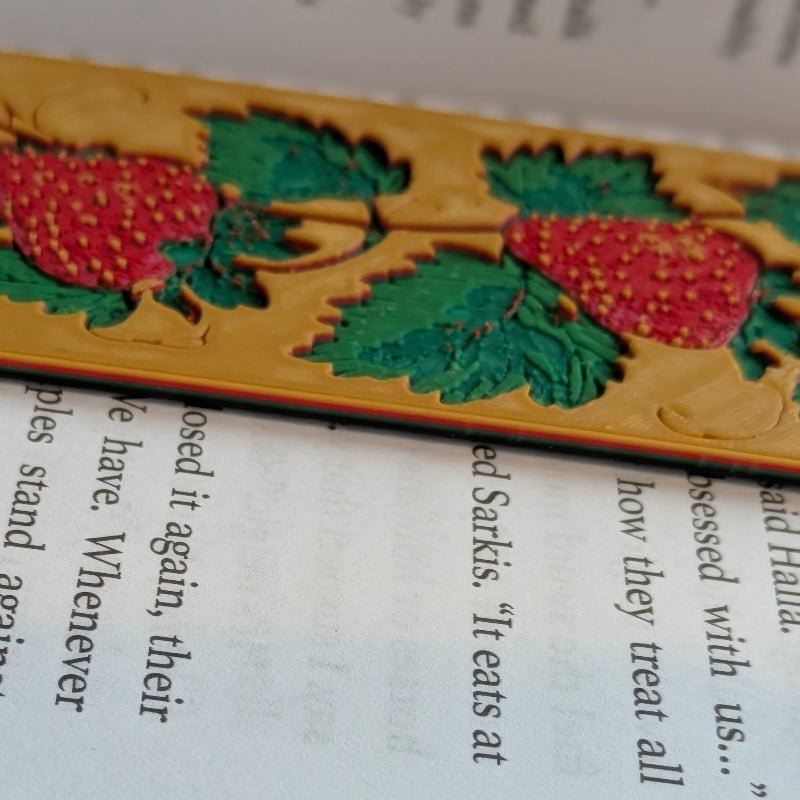 Strawberry Vine Bookmark Textured Gothic Reader Gift - Starry Skies Austin