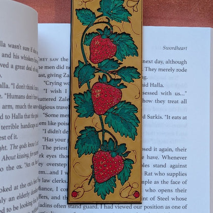 Strawberry Vine Bookmark Textured Gothic Reader Gift - Starry Skies Austin