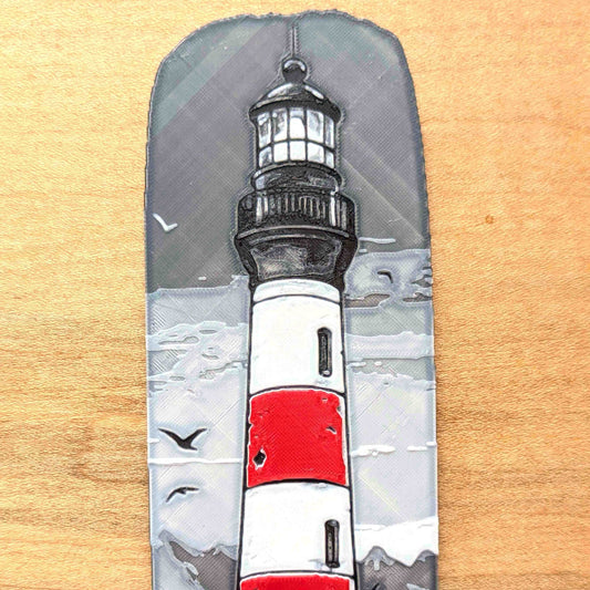 Striped Lighthouse Coastal Bookmark Art Reading Gift - Starry Skies Austin