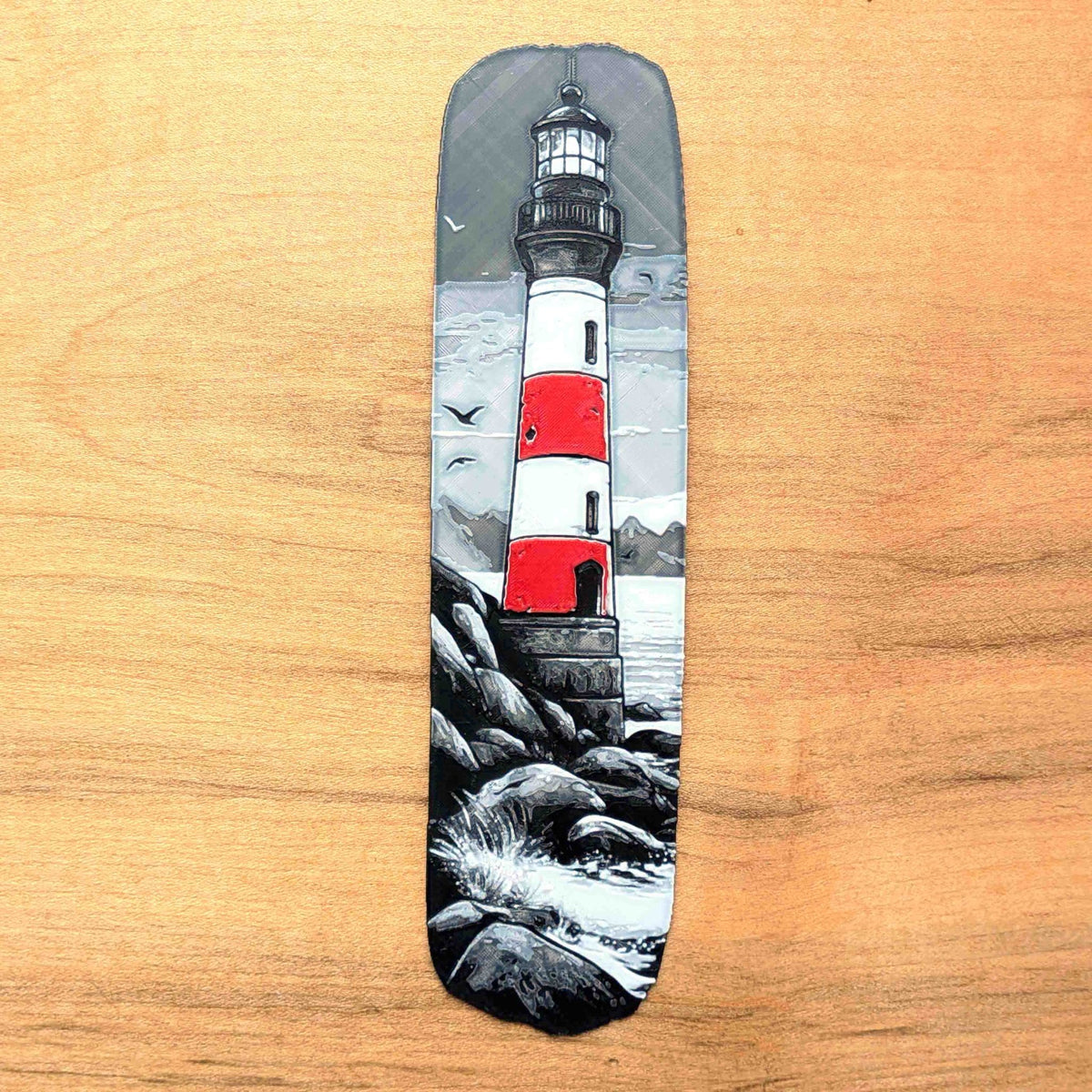 Striped Lighthouse Coastal Bookmark Art Reading Gift - Starry Skies Austin