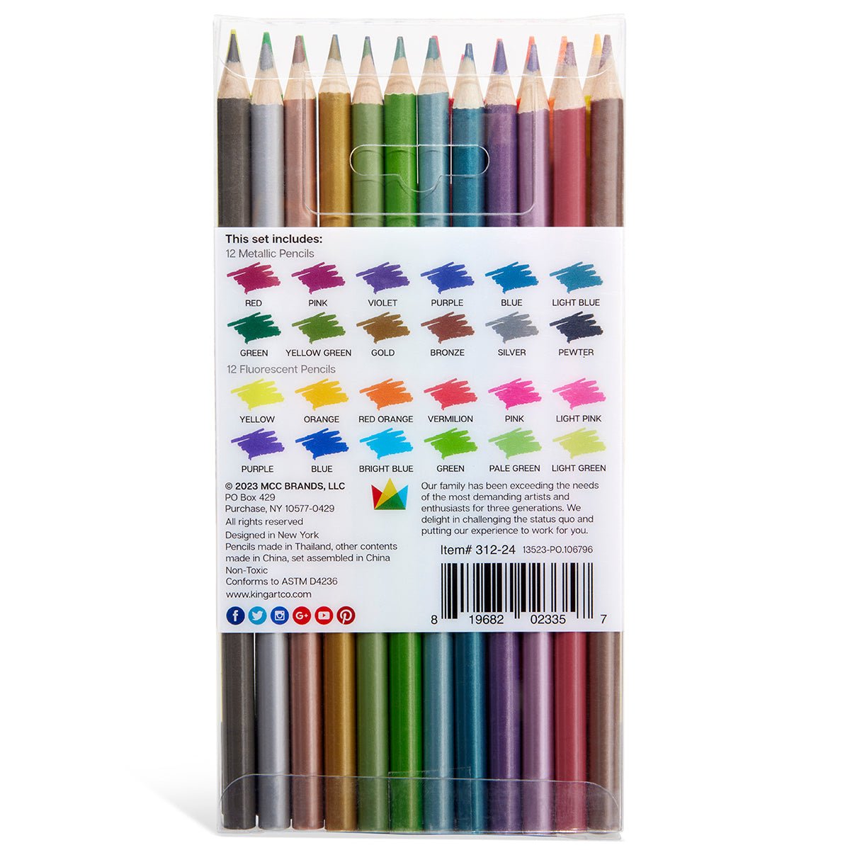 Studio Colored Pencils Set - Metallic & Neon Colors - 24 pc - Starry Skies Austin