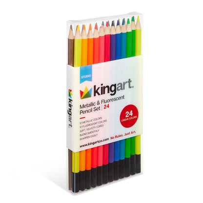 Studio Colored Pencils Set - Metallic & Neon Colors - 24 pc - Starry Skies Austin