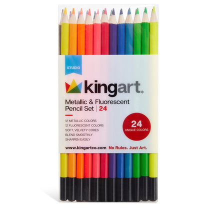 Studio Colored Pencils Set - Metallic & Neon Colors - 24 pc - Starry Skies Austin