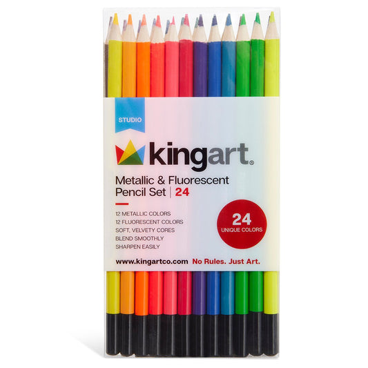 Studio Colored Pencils Set - Metallic & Neon Colors - 24 pc - Starry Skies Austin