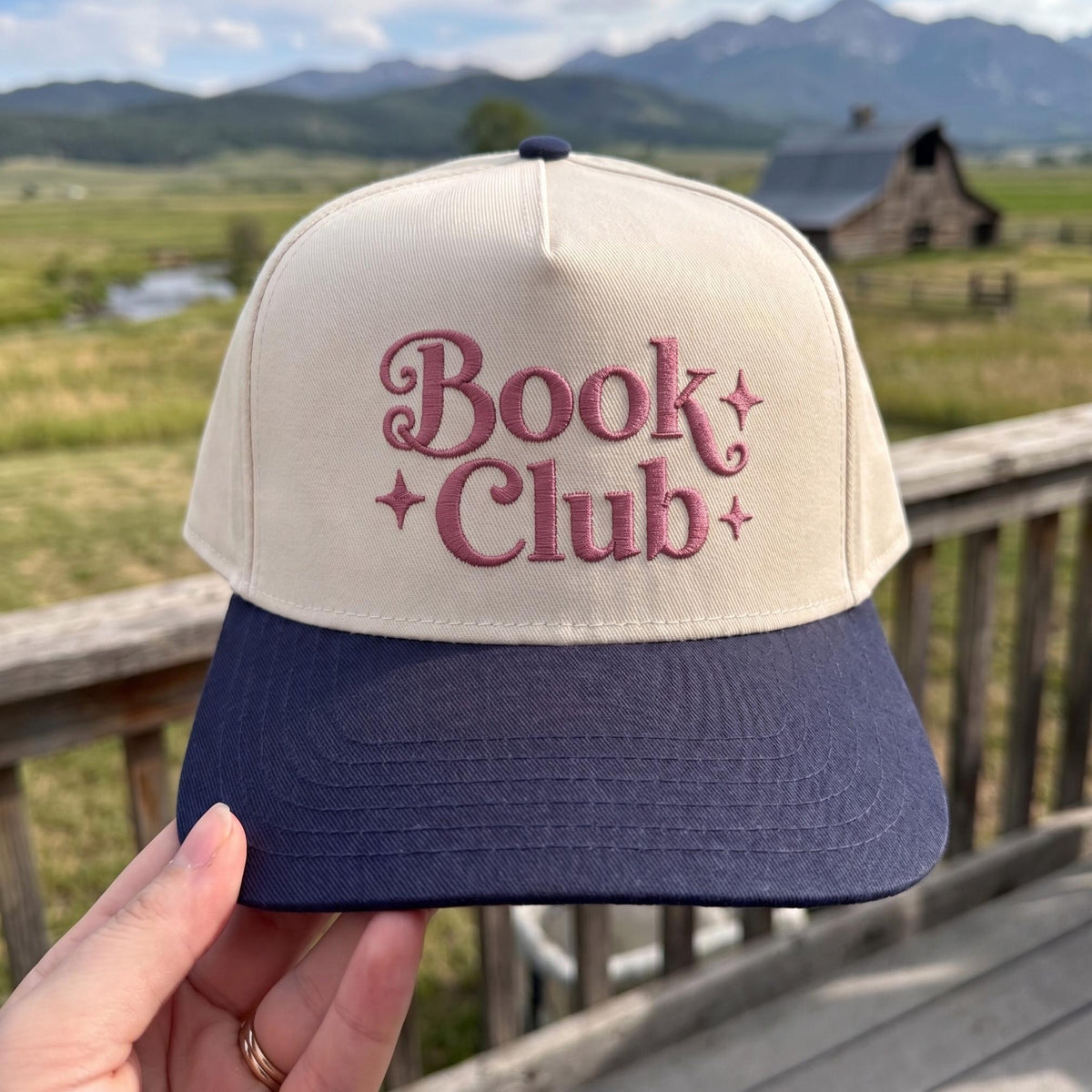 Stylish 'Book Club' Embroidered Cap with Green Accents - Unisex Trucker Hat - Starry Skies Austin