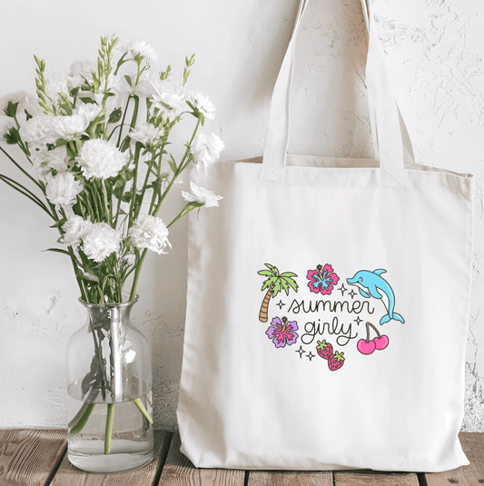 Summer Girly Sublimated Canvas Tote Bag - Starry Skies Austin