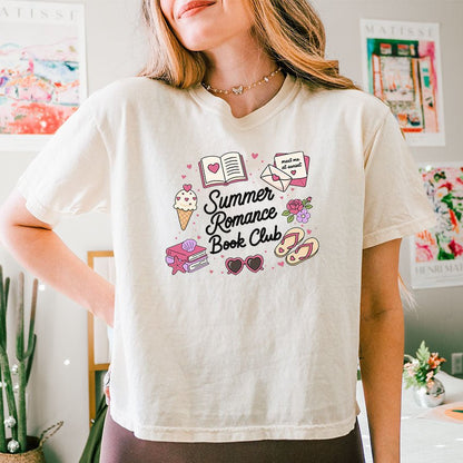 Summer Romance Book Club Heavyweight Comfort Colors Boxy Cropped Shirt - Starry Skies Austin