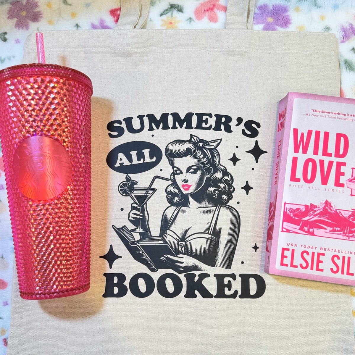 Summer’s All Booked Retro Bookish Canvas Tote Bag | Eco-Friendly & Stylish - Starry Skies Austin