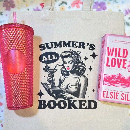 Summer’s All Booked Retro Bookish Canvas Tote Bag | Eco-Friendly & Stylish - Starry Skies Austin