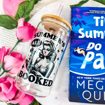 Summer’s All Booked Retro Clear Glass Cup - Starry Skies Austin