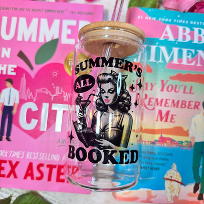 Summer’s All Booked Retro Clear Glass Cup - Starry Skies Austin