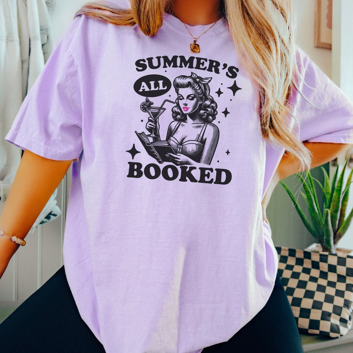 Summer’s All Booked Shirt - Retro Bookish Comfort Colors Tee - Starry Skies Austin