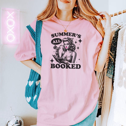 Summer’s All Booked Shirt - Retro Bookish Comfort Colors Tee - Starry Skies Austin