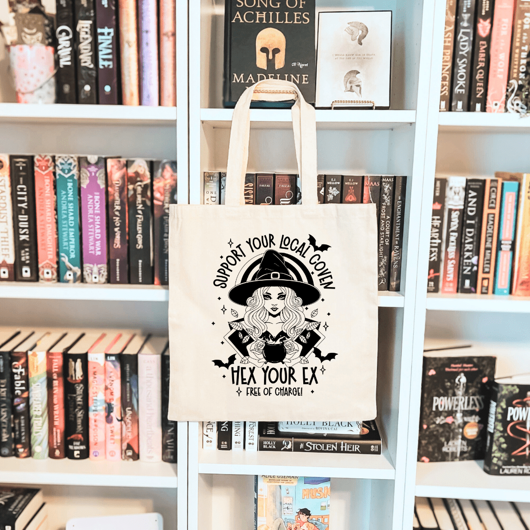 Support Your Local Coven Hex Your Ex Sublimated Canvas Tote Bag - Starry Skies Austin