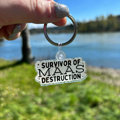 Survivor of Maas Destruction Keychain - Starry Skies Austin